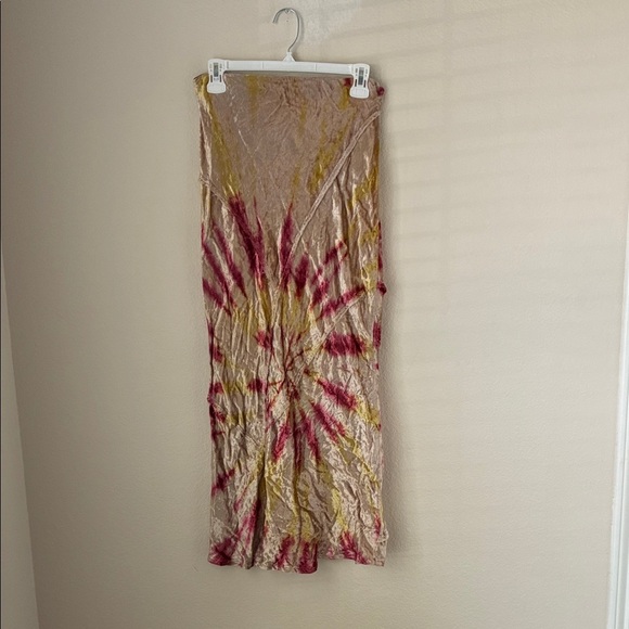 Free People Tie-Dye Pencil Skirt in Orange and Red - Picture 2 of 4